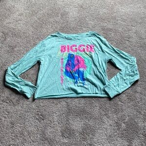 The Notorious B.I.G. Aqua Green Graphic Crop Top SIZE XS